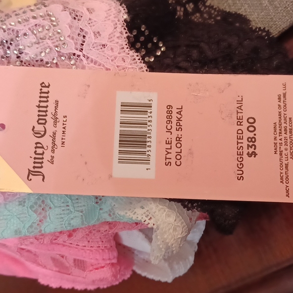 5 pack Juicy Couture all lace thongs. Size extra large. Brand new never worn. - Picture 2 of 2